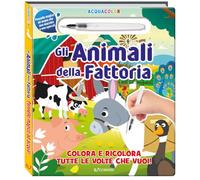 Gli animali della fattoria. Acquacolor. Ediz. illustrata. Con pennello ad acqua