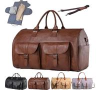 GLIART The Convertible Duffle Garment Luggage, 2 en 1 Hanging Suitcase Suit Travel Bags, Convertible Carry on Garment Bag (Brown)