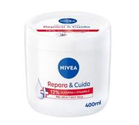 NIVEA Repara & Cuida Crema hidratante corporal, facial y para manos (1 x 400 ml), crema hidratante 72 h con glicerina y vitamina E pura, para piel seca y muy seca