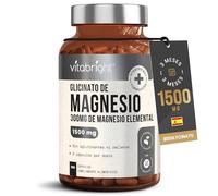 Glicinato de Magnesio Capsulas | 300mg Mg Elemental - 1500 mg Magnesio Bisglicinato Quelado | 180 Cápsulas (No Pastillas, No En Polvo) | 3 Meses | Vegan | Para Dormir | VitaBright Magnesium Glycinate