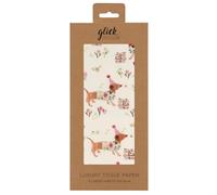 Glick 4 hojas de papel de seda floral de perro salchicha de cumpleaños. Cada hoja mide 75 x 50 cm cuando está abierta y es adecuada para cumpleaños y otras celebraciones