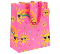 Glick Bolsa de regalo de lujo, bolsa de regalo grande Sunshine, bolsa de regalo de celebración, bolsa de regalo de cumpleaños, bolsa de regalo de sol, bolsa de regalo unisex, 260 x 315 x 135 mm, rosa