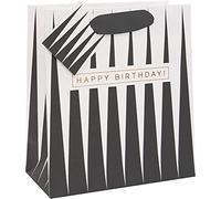 Glick Bolsa de regalo de lujo, Bolsa de regalo mediana, Bolsa de regalo de celebración, Bolsa de regalo Geo, Bolsa de envoltura de regalo, 200x225x100mm, Negro