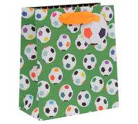 Glick Bolsa de regalo de lujo, bolsa de regalo mediana de fútbol, bolsa de regalo de fútbol para niños, 200 x 225 x 100 mm, verde