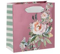 Glick Bolsa de regalo de lujo, bolsa de regalo pequeña, bolsa de regalo de celebración, bolsa de regalo SD Lovely Roses, 140 x 140 x 60 mm, multicolor