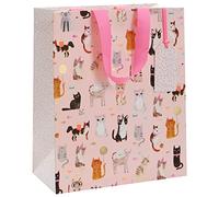 Glick Bolsa de Regalo de Lujo Grande para Gatos - Celebración y Cumpleaños para Amantes de los Gatos - Papel de Ensalada