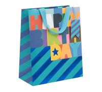 Glick Bolsa de regalo grande, cobalto vívido, 315 x 260 x 135 mm, bolsa reciclable de lujo para cumpleaños y celebraciones