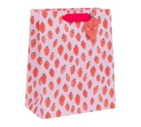 Glick Bolsa de regalo de lujo, bolsa de regalo grande de fresas dulces para cumpleaños, bolsa de regalo de celebración, bolsa de regalo de Kate McFarlane Sweet Strawberries, bolsa de regalo de feliz