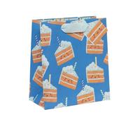 Glick Bolsa de regalo mediana, azul cakey, 225 x 200 x 100 mm, bolsa reciclable de lujo para cumpleaños y celebraciones