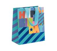 Glick Bolsa de regalo mediana, cobalto vivo, 225 x 200 x 100 mm, bolsa reciclable de lujo para cumpleaños y celebraciones