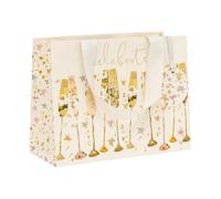 Glick Bolsa de regalo mediana para paisaje, flautas, 175 x 225 x 100 mm, bolsa reciclable de lujo para cumpleaños, boda, aniversario y compromiso