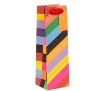 Glick Bolsa de regalo para botellas, diapositiva de feliz cumpleaños, 110 x 340 x 100 mm, bolsa reciclable de lujo para cumpleaños y celebraciones