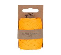 Glick Cinta de rafia de papel naranja neón, perfecta para envolver regalos, artes y manualidades, cinta de 15 metros, reciclable