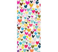 Glick Cuatro hojas de papel de seda de corazones, cada hoja de 750 mm x 500 mm, papel de seda de corazones para envolver regalos, papel de seda de corazones de cumpleaños, papel de seda de boda,