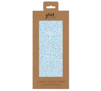 Glick Cuatro hojas de papel de seda de estrellas azules bebé, cada hoja de papel de seda de 750 mm x 500 mm, estrellas azules, papel de seda de estrellas azules pálidas para envolver regalos, papel de