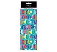 Glick Cuatro hojas de papel de seda Just for You, mide 750 mm x 500 mm cuando se abre, texto Just for You para envolver regalos y otras artes y manualidades