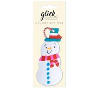 Glick Etiquetas de regalo de Navidad, muñecos de nieve alegres, paquete de 6, totalmente reciclables