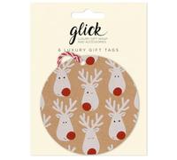 Glick Etiquetas de regalo de Navidad, saludos de Navidad, paquete de 6, totalmente reciclables