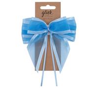 Glick Lazo de cinta de satén con borde de diseño, perfecto para accesorios de regalos, 17,5 x 12 cm, color azul bebé