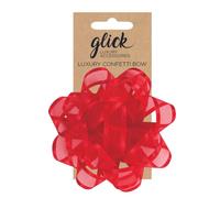 Glick Lazo de confeti rojo de lujo para Navidad, lazo para regalos de Navidad