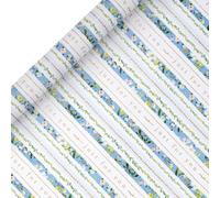 Glick - Meadow Whisper Just for You - Rollo de papel de regalo, para cumpleaños y otras celebraciones, envoltura de regalos, artes y manualidades, 4 metros x 70 cm, azul, blanco y verde
