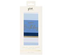 Glick Papel de seda estampado, diseño de rayas azules, 500 x 750 mm, 4 hojas