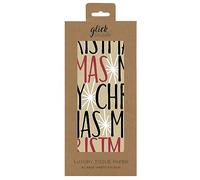 Glick Papel de seda navideño de lujo, 4 hojas, 50 x 75 cm cuando está abierto, texto navideño, multicolor