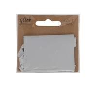 Glick Paquete de 4 etiquetas de regalo plateadas lisas para complementar tus regalos hermosamente, etiquetas de regalo, 7 x 5 cm