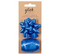 Glick Paquete múltiple de lazo azul y cinta rizadora para envolver regalos, manualidades, lazo índigo y cinta rizadora, BK26, azul índigo