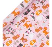 Glick Purrfect Pussycats - Rollo de papel de regalo, para cumpleaños y otras celebraciones, envoltura de regalos, artes y manualidades, 4 metros x 70 cm, color rosa