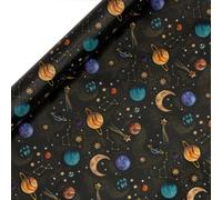 Glick - Rollo de papel de regalo Celestial Glow, para cumpleaños y otras celebraciones, envoltura de regalos, artes y manualidades, 4 metros x 70 cm,