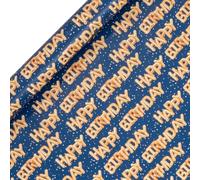 Glick Rollo de papel de regalo, color azul helio, 4 metros x 70 cm, papel de cumpleaños para él