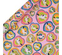 Glick - Rollo de papel de regalo con diseño de unicornio y arco iris, para cumpleaños y otras celebraciones, envoltura de regalos, artes y manualidades, 2 metros x 70 cm, color rosa