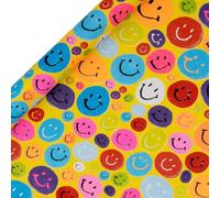 Glick - Rollo de papel de regalo de caras sonrientes, para cumpleaños y otras celebraciones, envoltura de regalos, artes y manualidades, 2 metros x 70 cm, color rosa