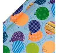 Glick - Rollo de papel de regalo de globos grandes, color azul, para cumpleaños y otras celebraciones, envoltura de regalos, artes y manualidades, 4 metros x 70 cm, color azul