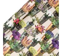 Glick - Rollo de papel de regalo de mercado de flores, para cumpleaños y otras celebraciones, envoltura de regalos, artes y manualidades, 4 metros x 70 cm, multicolor brillante