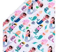 Glick Rollo de papel de regalo de sirenas, adecuado para cumpleaños y otras celebraciones, 2 m x 70 cm, multicolor