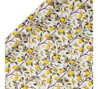 Glick - Rollo de papel de regalo Lemon Orchard, para cumpleaños y otras celebraciones, envoltura de regalos, artes y manualidades, 4 metros x 70 cm, amarillo y blanco