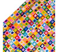 Glick - Rollo de papel de regalo Starry Stack, para cumpleaños y otras celebraciones, envoltura de regalos, artes y manualidades, 4 metros x 70 cm, multicolor brillante