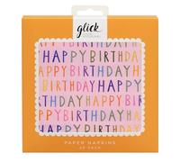 Glick Servilletas de cumpleaños, color rosa, 33 x 33 cm, paquete de 20