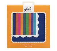 Glick Servilletas de fiesta, diseño a rayas, 33 x 33 cm, paquete de 20