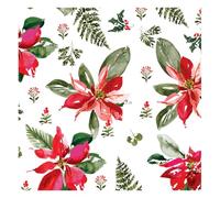 Glick Servilletas navideñas de lujo, 20 unidades, 3 capas, perfectas flores de pascua, totalmente reciclables, 33 x 33 cm cuando se abren, color rojo