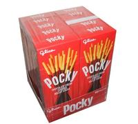 Glico Pocky Chocolate Cream cubierta palos de galletas 47g. (Paquete de 10 cajas)