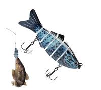 Glide Bait | 6-Segment Fish Design Hooks - Hard Shallow Fishing Lures | for Men Beginner Lover Trout Catfish Boat Trolling Pond Lake Freshwater