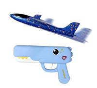 Glider Plane - Dinosaur Flying Catapult, 8 Inch Aerodynamic Foam Airplane with High-Velocity Launcher, Prehistoric Aerial Glider, Long-Distance Flights Toy, Sport Accessory for High-Flying Garden