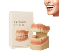 Glidewellpd Premium Denture, Smileasego Premium Dentures, Silicone Reline Denture Set With Natural, Denture Reliner Adhesives Top and Bottom (1pcs)