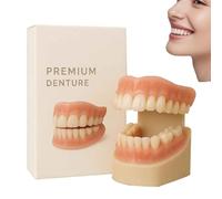 Glidewellpd Premium Denture, Smileasego Premium Dentures, Silicone Reline Denture Set With Natural, Denture Reliner Adhesives Top And Bottom, Comfortable Fit (1pcs)