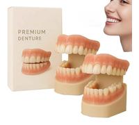 Glidewellpd Premium Denture, Smileasego Premium Dentures, Silicone Reline Denture Set With Natural, Denture Reliner Adhesives Top And Bottom, Comfortable Fit (2pcs)