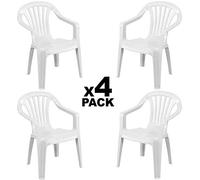 GLIFE 4X Sillas plásticas para Terraza Jardín Patio Playa Camping Blancas apilables