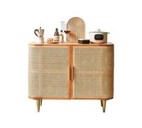 GLigeT Almacenamiento Aparador de Madera Maciza ratán for el hogar, Sala Estar, gabinete Almacenamiento Multifuncional, estantes, Entrada Puerta Doble Multicapa